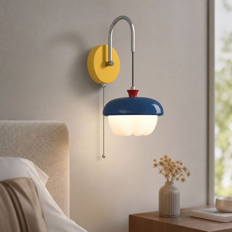 Applique murale design Memphis 2x12W LED, fer et PE, tricolore, RA98, anti-éblouissement, pour salon et chambre (1/5)