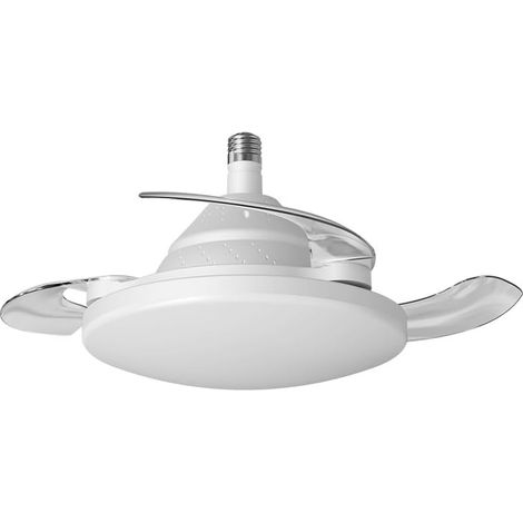 Ventilador de techo con luces y control remoto - Aspas invisibles empotradas, combinación LED silenciosa para dormitorio (1/5)