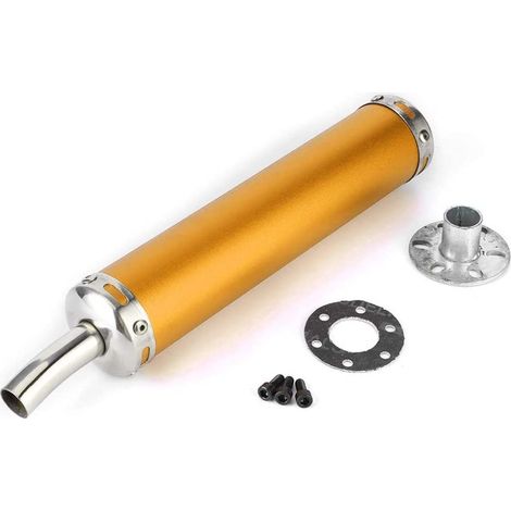 Auspuffschalldämpfer, 20 mm 0,8 Zoll 2-Taotorrad Edelstahl-Auspuffschalldämpfer Schalldämpfer Motorrad Modifiziertes Schalldämpferrohr(rot) (1/4)