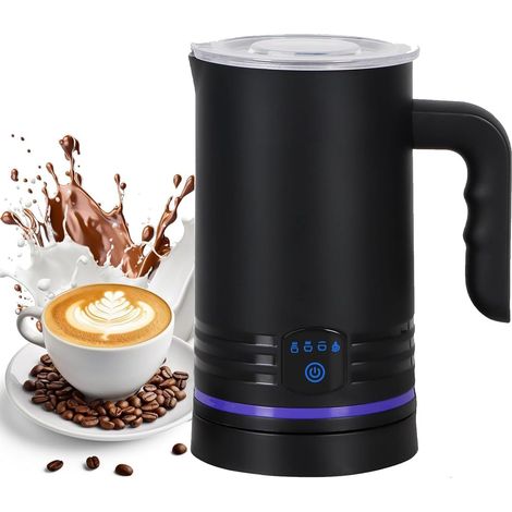 Mousseur à lait électrique 4 en 1, 430 ml mousseur à lait automatique chaud et froid et chauffe-lait pour cappuccino, latte, moka, macchiato (1/5)
