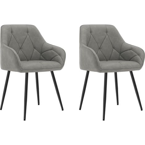 WOLTU Set of 2x Faux Leather Dining Chairs Accent home & restaurants Dark Grey