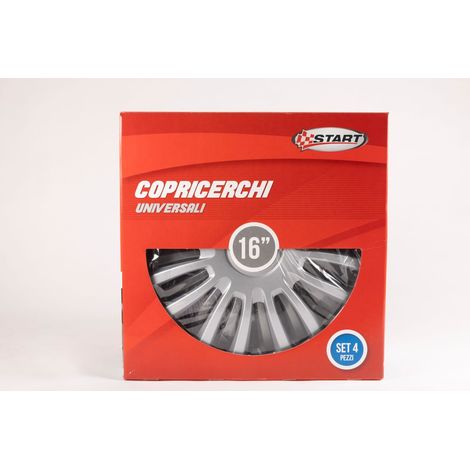 Set copricerchi auto grigi monza 16'' 4 pezzi in ABS