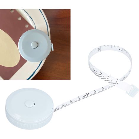 Mètre ruban souple ABS 1,5m, Mesure corporelle pour femmes, Fixation élastique, Mini instrument de mesure (1/5)