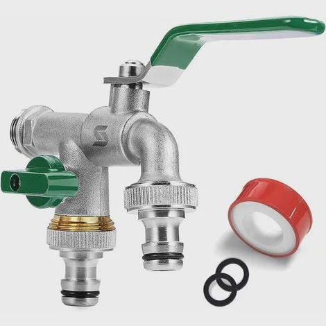 Robinet de Jardin Traditionnel a Clapet Mâle 20X27 - Mâle 20x27 avec raccord au nez Ø15 AROZ