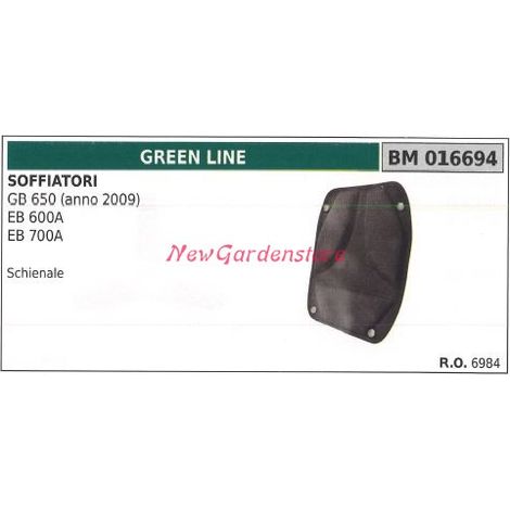 Schienale soffiatore GB 650 600A 700A GREENLINE 016694