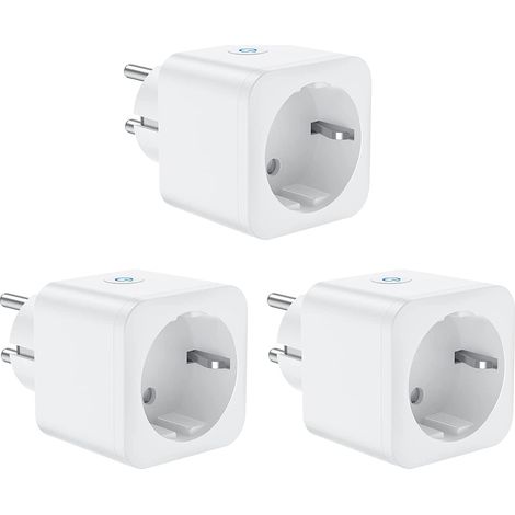 WiFi-Verbindungssteckdose, 16 A, 3300 W, Smart-Steckdose, kompatibel mit Alexa Google Home, mit Sprachsteuerung und Fernbedienung, Timer-Steckdose mit Timer-Funktion (3er-Pack) (1/5)