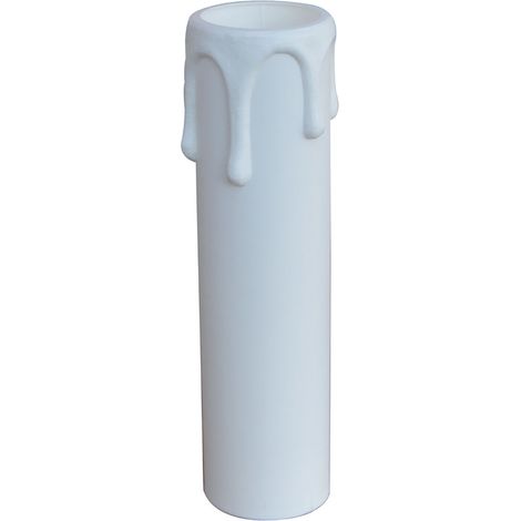 Fourreau de bougie plastique blanc E14, haut. 100mm - Tibelec