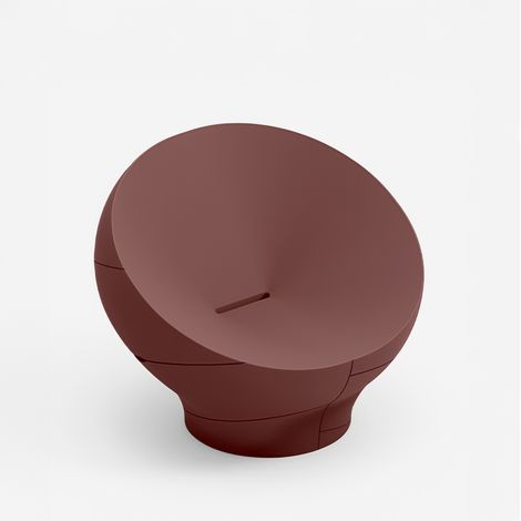 Poltrona da giardino in polietilene design moderno outdoor Vera - Bordeaux