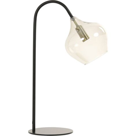 Light & Living - tischlampe - Rakel - bronze schwarz - glas -