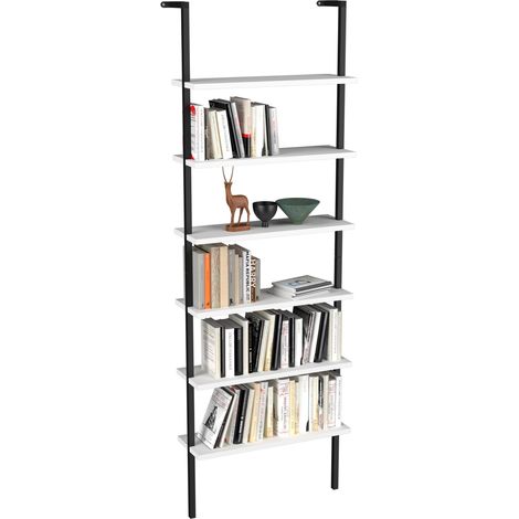 Colgante de estante de madera VCM  Estante de ahorro de espacio  Dimensiones:AL. 183 x AN. 60 x P. 20 cm  Colgante de estante elegante  Estante de almacenamiento  Librería  Tablero de pared - Insasi 6 (1/2)