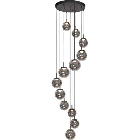 [GEBRAUCHT] B-Ware Steinhauer Vide Pendelleuchte Hängeleuchte LED Schwarz 12-flammig Metal (1/2)