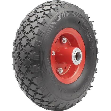 KORMAX rueda carro almacen neumatica llanta chapa , Rueda neumática para carro de almacén Kormax Rueda de 260 mm de diámetro que soporta hasta 70 kg de carga Llanta de chap (1/2)