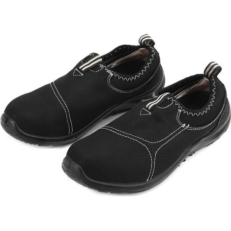 Chaussures de sécurité élastiques en toile PU, coque en acier anti-écrasement, anti-perforation, antistatiques, pour atelier, cuisine ou usine (40) (1/5)