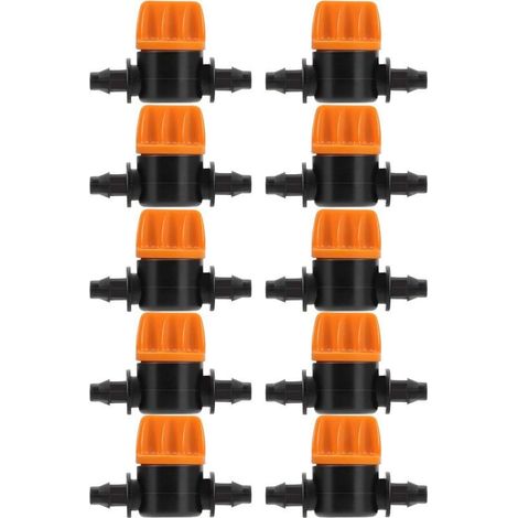10 pz Valvola di Commutazione di irrigazione a Goccia 4/7 Connettore Tubo di irrigazione Connettori del Tubo flessibile Valvola Spinato Adatto per Orto (1/5)