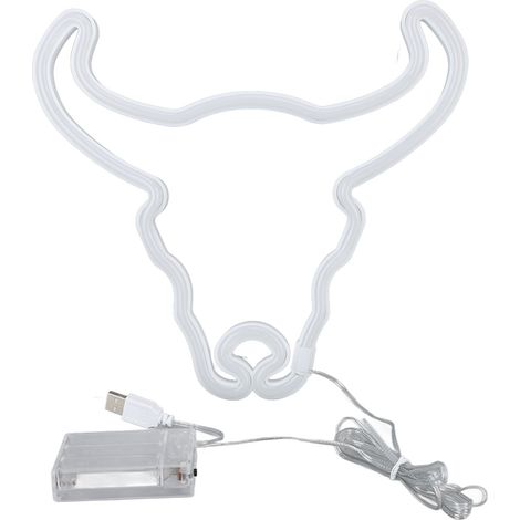Veilleuse lumineuse décorative en néon en forme de vache, enseigne LED suspendue pour mariage, fête, chambre ou bar (1/5)