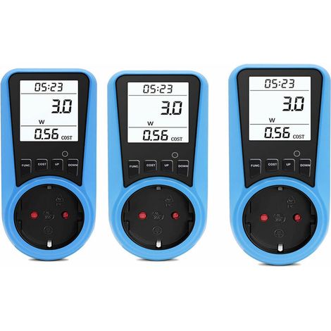 Compteur de consommation d'électricité, compteur d'électricité pour la prise, compteur d'électricité compteur de puissance compteur d'électricité prise de compteur d'électricité avec écran LCD plus gr (1/4)