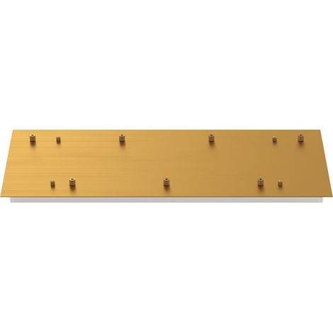 Rosone Rettangolare Metallo Ottone Satinato 7 Fori 75X35Cm