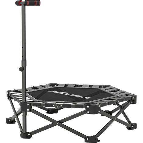 Trampoline fitness pliable, poignée en T réglable 3 hauteurs, charge 120 kg, mini trampoline indoor (1/5)