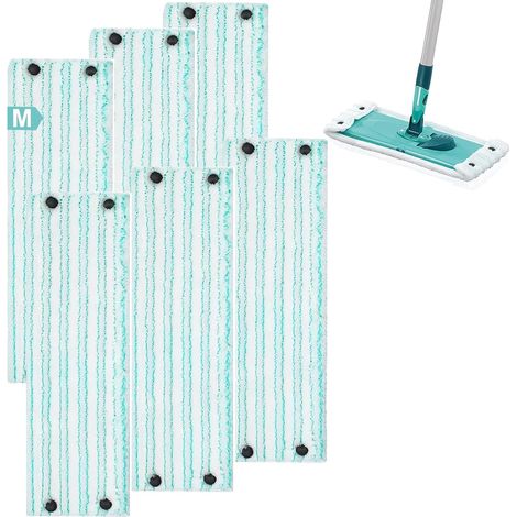 Set mit 6 Mikrofaser-Wischmoppbezügen – 42 x 15,5 cm – Tiefenreinigung von Fugen – Für Fliesen- und Parkettböden (1/5)