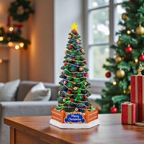 Albero Natale Microled per villaggi natalizi, h 30 cm, musiche natalizie (1/5)