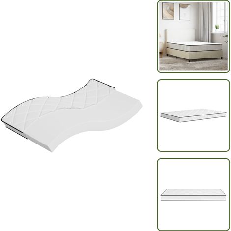 The Living Store Matelas en mousse moyennement doux 90x200 cm - Matelas Mousse - Matelas Confortable - Matelas Livraison Rapide - Matelas Pas Cher - Lit Single