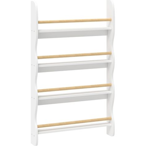 Librería infantil de 4 niveles, de suelo o pared, 60 x 10 x 98 cm, blanca MODENUIT (1/4)