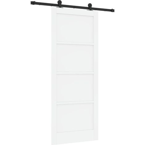 Schiebetür ORKDAL 86 x 211 cm Holzwerkstoff Weiß und Schwarz vidaXL (1/5)
