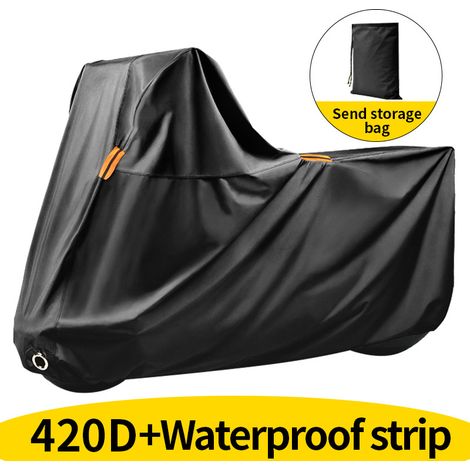 Housse de Moto Exterieur Etanche 420D avec Bandes réfléchissantes L 2400x90x125cm (1/5)