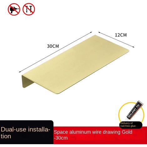 (C2) Étagère de salle de bain de luxe en fil d'acier inoxydable sans perforation, légère et lumineuse. Support mural pour téléphone portable dans les toilettes. (1/5)
