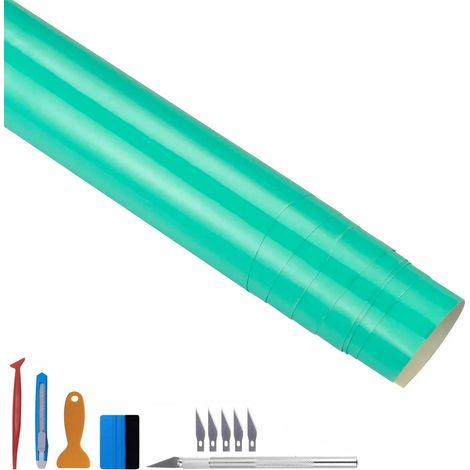 Hochglanz Vinylfolie Seeblau 30x300cm, blasenfrei, rückstandsfrei entfernbar (1/5)
