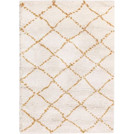 VIVARAISE - Tapis intérieur Vivaraise Casablanca en polypropylène - Motifs berbères dorés - 230 x 160 cm (1/4)