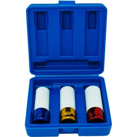Dapetz ® Wheel Nut Impact Socket Set, Thin Wall Deep Impact Sockets 1/2" Drive, 17mm 19mm 21mm, Perfect Tool for Professional and DIY Use, Ideal for Garage (1/5)