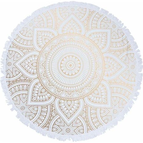 Serviette de plage ronde à séchage rapide, serviette de plage Mandala modèle abstrait, tapis de yoga, serviette de douche, serviette de bain (1/5)