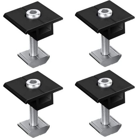 4 Pinces centrales, Alliage d'aluminium, 30mm, Supports de montage, Panneau solaire, Toits, Camping-cars (1/5)