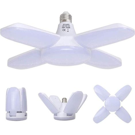blanc Froid 6500K 6800Lm Lampe Atelier Déformable avec 4 Panneaux Ajustables(lot de 1) Lampe Garage (1/5)