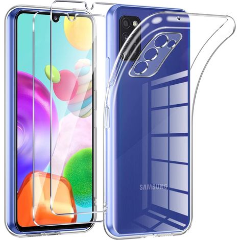 Coque pour Samsung Galaxy A41,avec 2 pièces Verre trempé,Transparence Souple TPU Étui Protection pour Samsung A41,Bumper Housse Prévention des Chutes,Anti- Rayures,Ultra Mince (1/5)