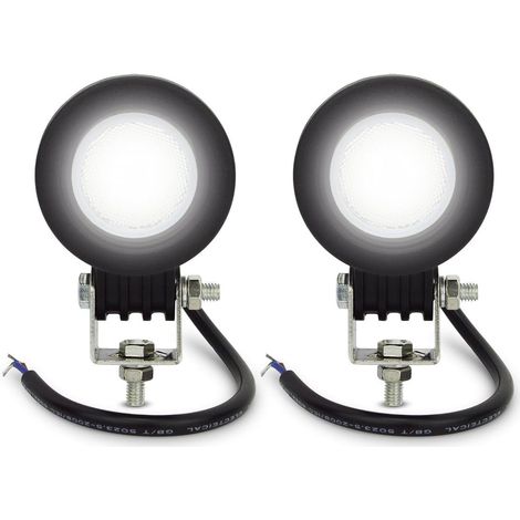 10W Motorcycle LED Headlight Motorcycle Additional Lights, 12V LED Work Light, Additional Fog Lights for Off-Road Motorcycle ATV with Mounting Bracket 6500K, 2 Pack (1/5)