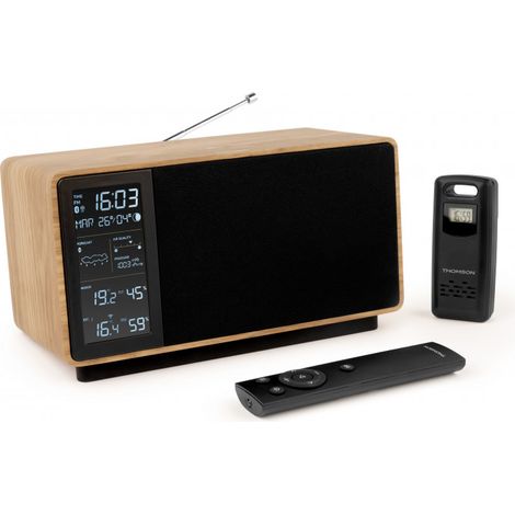 Enceinte Bluetooth avec Radio et Station météo WS202TBK - Noir