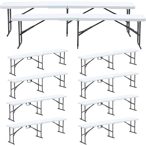 Lot de 10 bancs pliables - Banc pliant de camping (1/8)