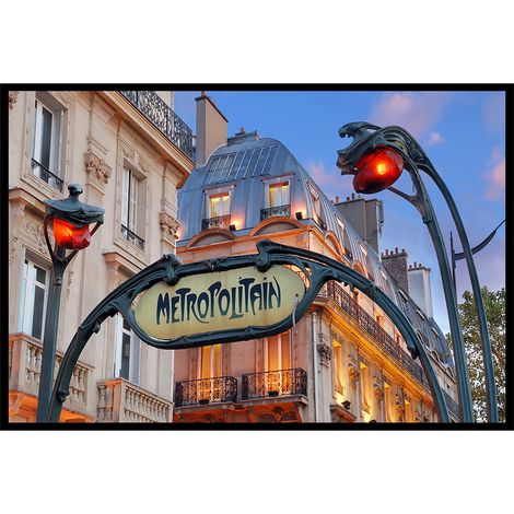 Affiche encadrée entrée du métro parisien Art nouveau (1/5)