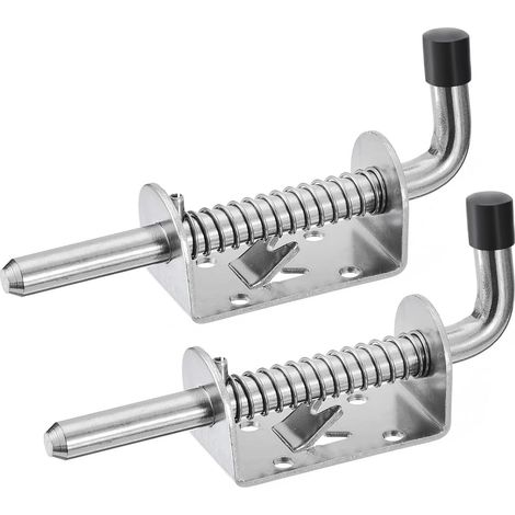 2 Pièces Loquet Ressort Robuste Inox,pour porte de garage,de Jardin 128mm Verrouillage Automatique Par Ressort,Pour Porte de Garage/de Jardin,Placard,Abris Et Remorques Contre Les Intrusions (1/5)
