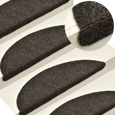 Felpudos autoadhesivos para escaleras, 5 unidades, antracita, semicirculares, grandes, 65 x 21 x 4 cm vidaXL (1/5)