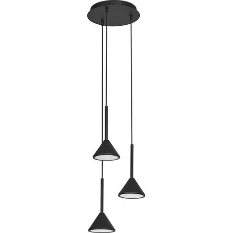 OSRAM Decor FuJi, suspension décorative, 3 ampoules, PL, 13 W, 500 lm, 3 000 K, blanc chaud 930, non dimmable IP20, noir, acier, 290 mm, ampoule non remplaçable (1/5)
