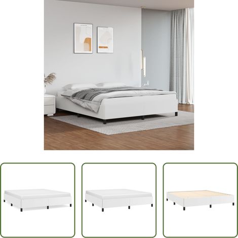 Sommeil - Cadre de lit sans matelas blanc 180x200 cm similicuir (1/5)
