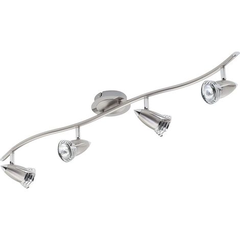 Litecraft Gemini Spotlight Bar Adjustable Ceiling 4 Light - Satin Nickel (1/5)