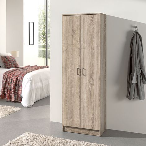Armoire 2 portes 60x40x180 cm décor chêne - RANGO