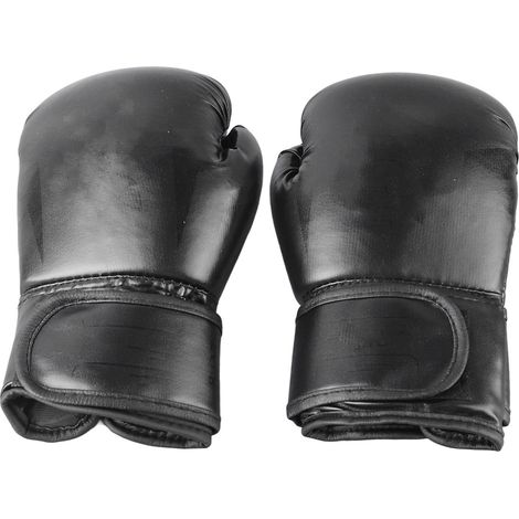 Gants de Boxe 8oz Noir Confortables en PU avec Fermeture Velcro pour Sac de Frappe (1/5)