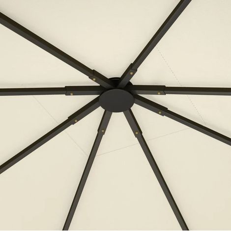 Telo di ricambio per tetto gazebo 3 x 3 m, Oxford 600D, 8 fori di drenaggio, bianco crema DESVIAE (1/4)