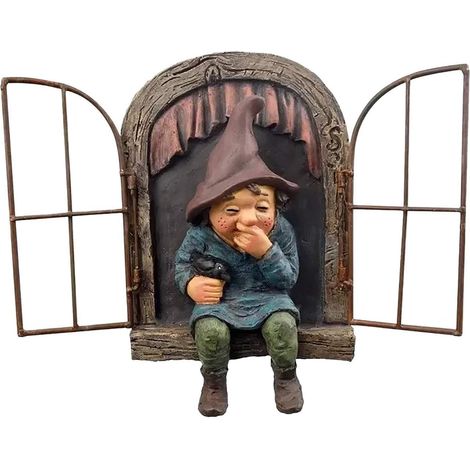 Ornements Féeriques de Jardin, Nain de Jardin espiègle Voyeur Résine d'Accrochant la Figurine Accessoires Extérieurs de Statue Décoration d'arbre