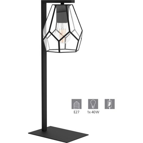 Lampe de table Mardyke Noir Clear L: 19 B: 15 h: 50.5cm avec interrupteur de câble (1/4)